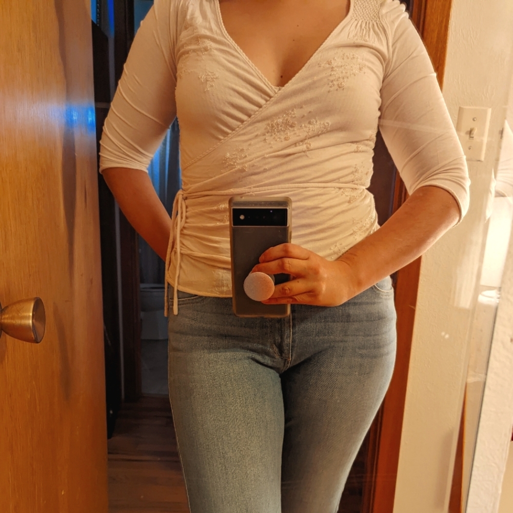 Cream colored Express top, women's size medium